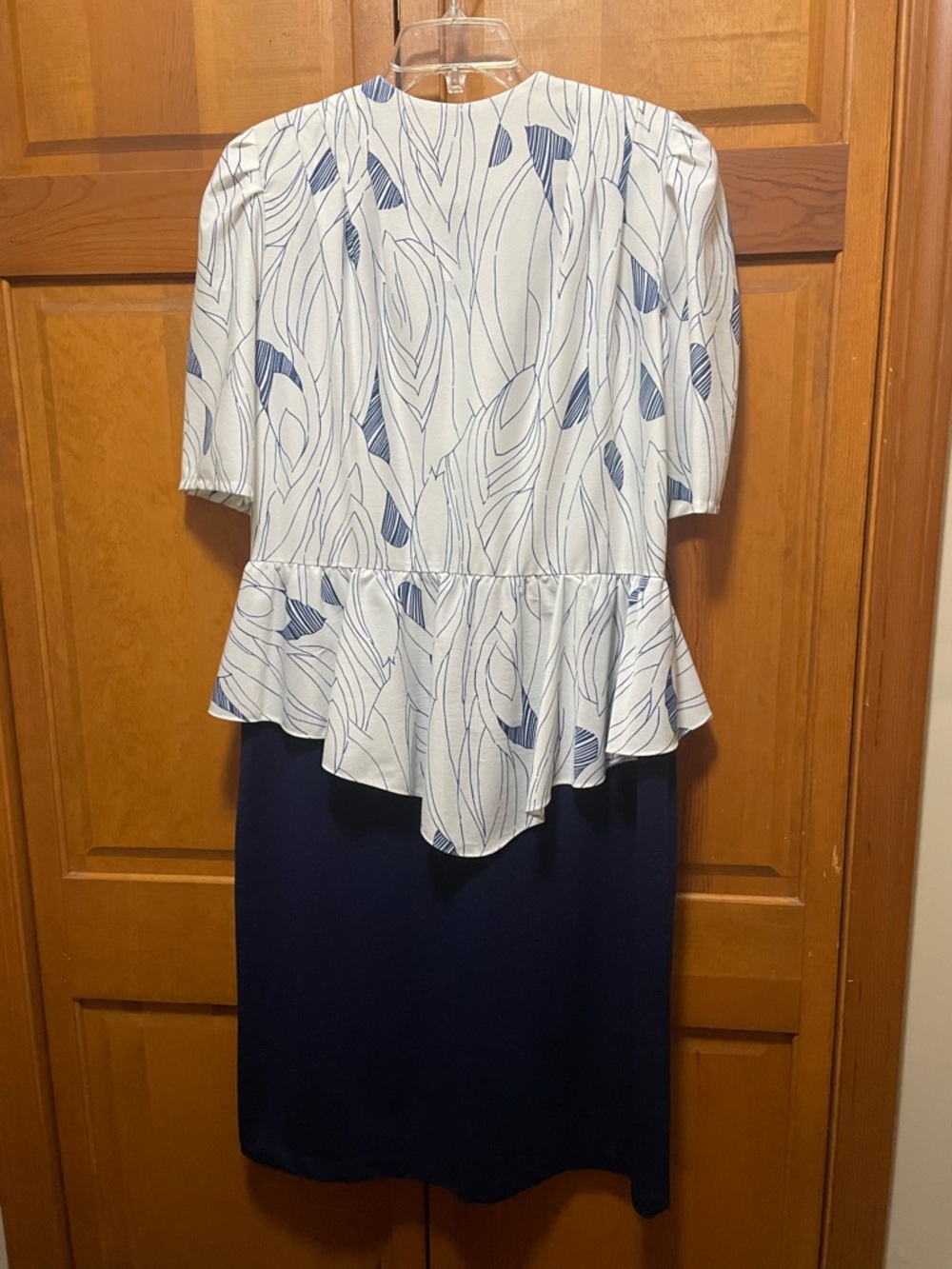 Vintage Sally Lou White & Navy Dress - Picture 4 of 5